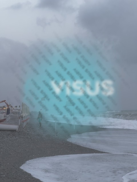 Man standing during a storm on the seashore in the evening