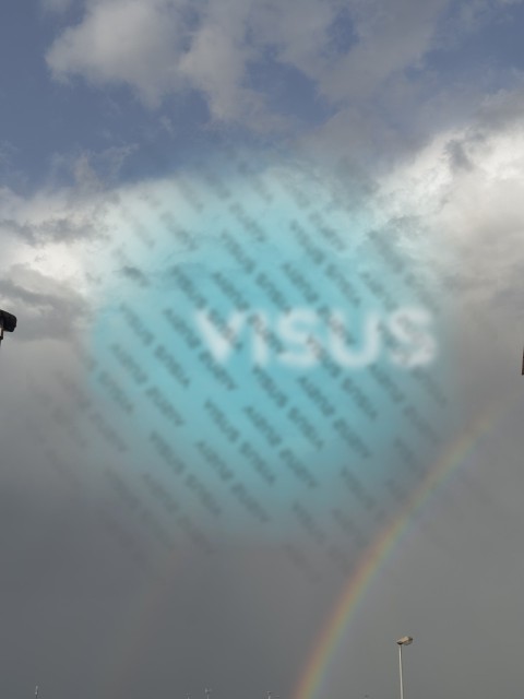 clouds details with rainbow after the rain